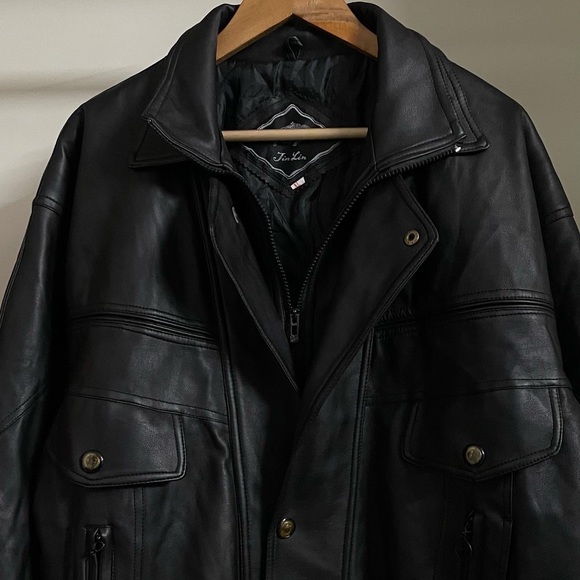 TIN LIN KOREAN STYLE LEATHER JACKET FOR MEN’S & WOMEN’S - Picture 3 of 6